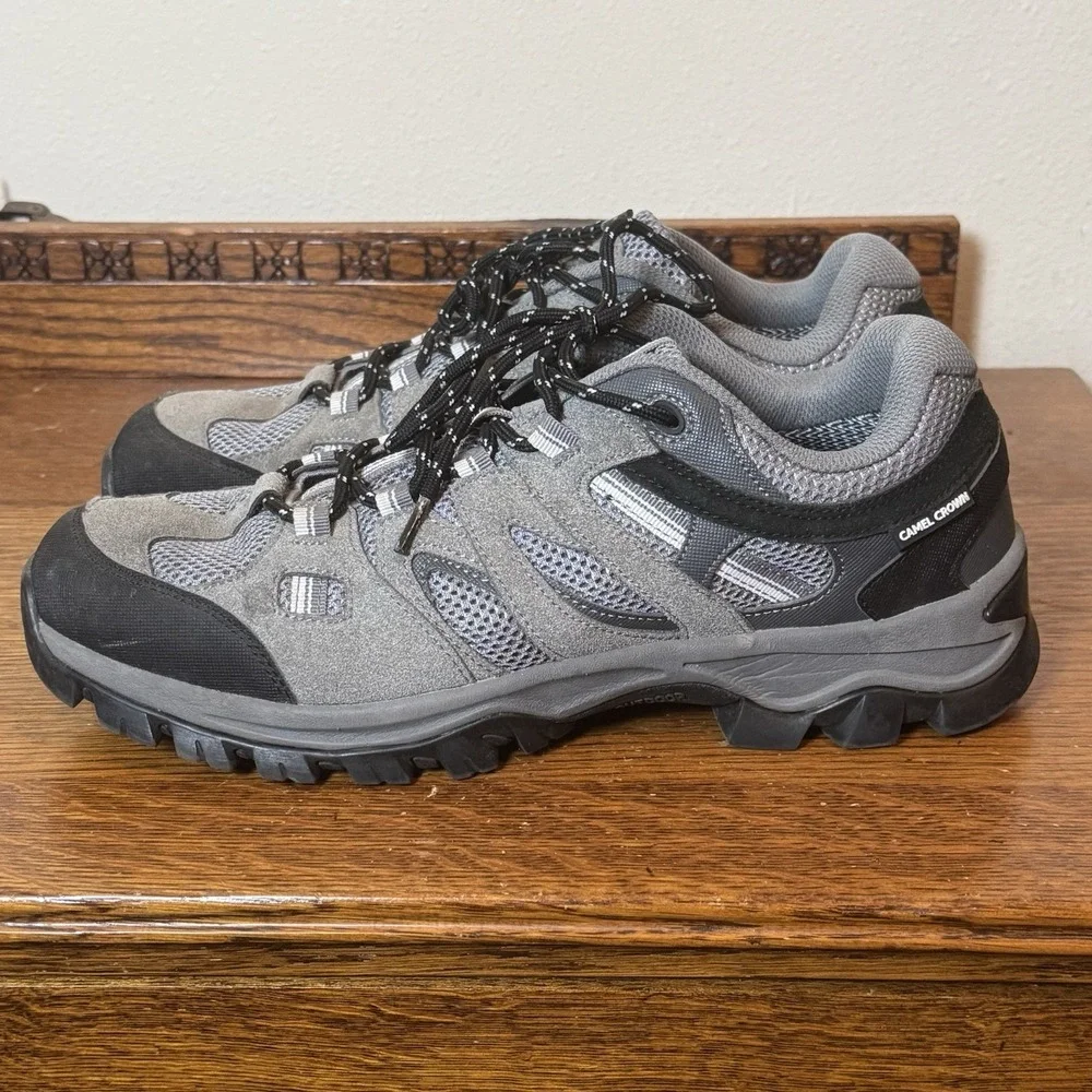 Camel Crown Men's Gray Hiking Trail Shoes Size 11 Mesh Suede Outdoor